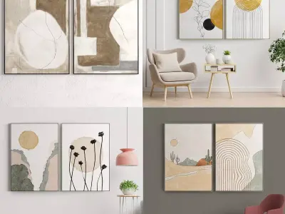 Scandinavian 5 Photo Frame Collections 01 3D Model Pack