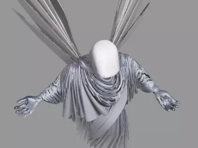 Modern Hooded Angel Sculpture 3D model