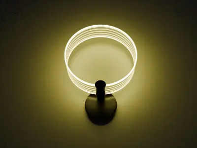 Wall Sconce Ring Acrylic Light Bedside Lamp Decorative Lighting 3D model