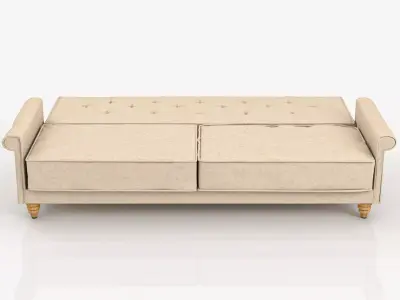 Sofa Bed Lise Beige Fabric 3D model