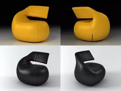 Gisa four different chairs 3D model