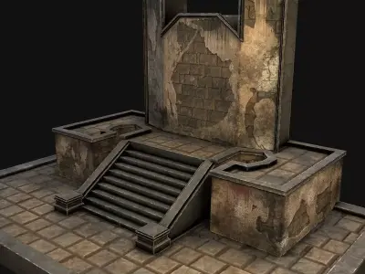 A pedestal with steps 3D model
