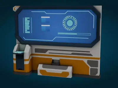 Sci-fi Monitor - Low Poly - Game Ready - PBR Low-poly 3D model
