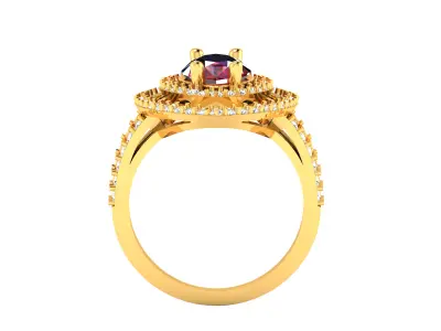 Women Ring  Render 3dm STL OBJ FBX Details 3D print model 25