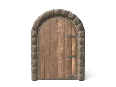 Simple Medieval Wooden Door  Low-poly 3D model
