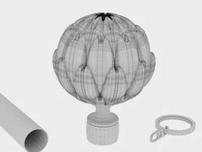 Finial for curtain rods 3D model