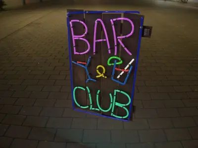 Neon bar and club sign Low-poly 3D model