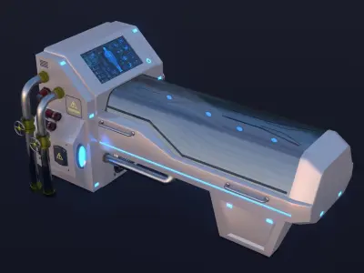 Sci-Fi Cryopod   Low-poly 3D model