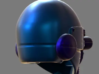 Gas mask helmet 3d model scifi Low-poly  Low-poly 3D model 377