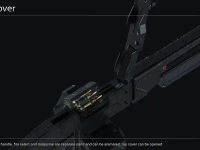 Scifi Heavy MG FSK 34 Low-poly 3D model