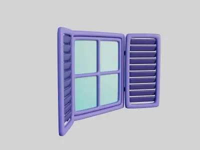 Cartoon Window 17a 3D model