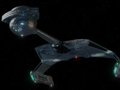 Klingon D-7 Battlecruiser Enhanced - Star Trek TOS Low-poly 3D model