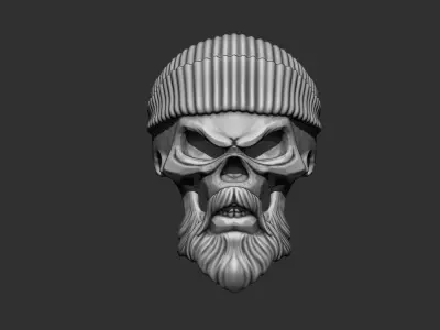 Ring Skull With hat 3D print model