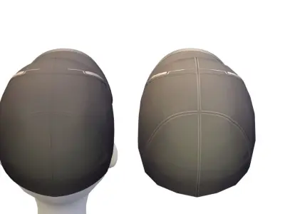 Cartoon High Poly Subdivision Black Baseball Low-poly 3D model