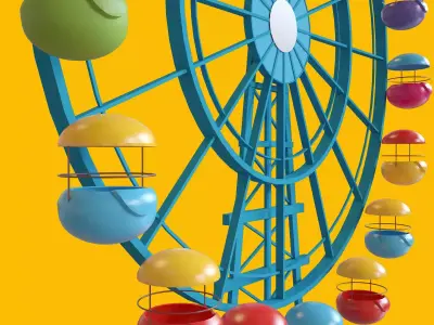 ferris wheel  stylized  Low-poly 3D model