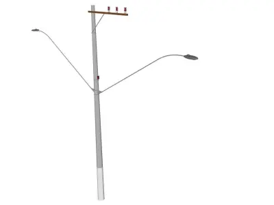Concrete Lamp Post - Light Pole - Light Post - Street Light 44 3D model