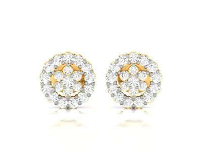 Solitaire Women Earring 3D print model 11