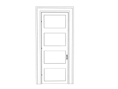 Door with trim 3D model