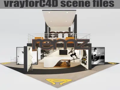 VRay - C4D scene files - Exhibition stand Interior 3D model 3D model