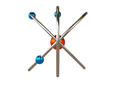 Cartoon Atom v2 005 Low-poly 3D model