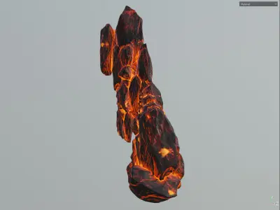 Low poly formation lava-texture Low-poly 3D model