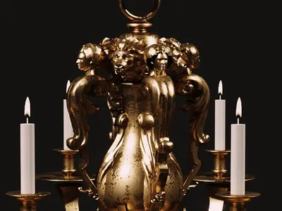 Neoclassical Chandelier 3D model