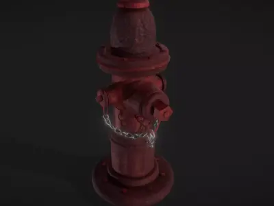 Hardcore Fire Hydrant Low-poly 3D model