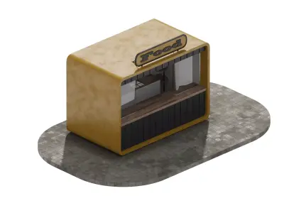 Kiosk 1 wooden box 3D model