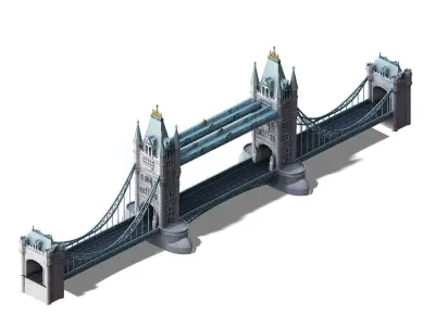Sci Fi Building-London Tower Bridge 04 3D model