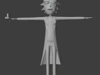 Rick and Portal Ray Low-poly 3D model