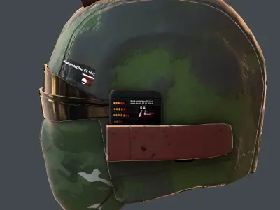 Gas mask helmet 3d model scifi Low-poly  Low-poly 3D model