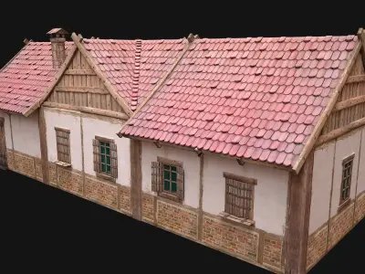 Medieval Town House 4 Low-poly 3D model