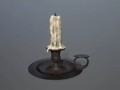 Candlestick candle Low-poly 3D model