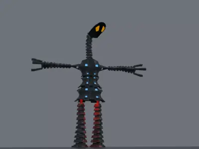 Robo Lampo Sci-fi  Low Poly fantasy character PBR Rigged Low-poly 3D model