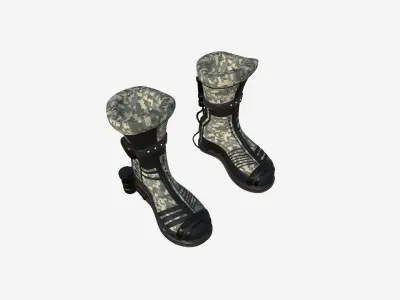 SciFi Boots A10 Digital Camouflage - Character Design Fashion Low-poly 3D model