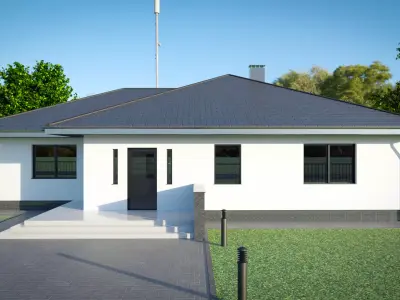 Single storey residental house 3D model