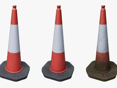 Traffic Cone 01 Low-poly 3D model purchase