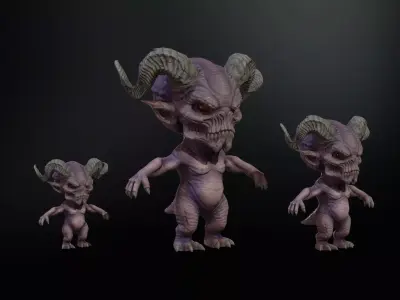 MiniMonster8Pack1 Low-poly 3D model