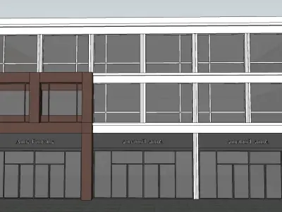 MOdern generic retail  building 3d model 3D model