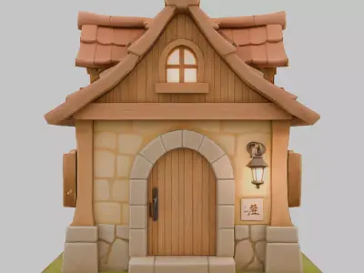 Fantasy Cottage House Low-poly 3D model