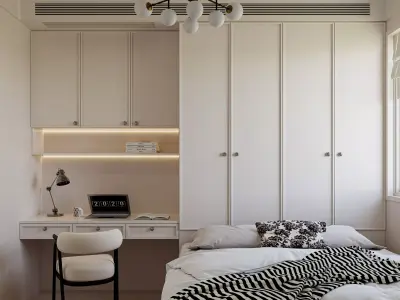 Modern Compact Bedroom 033 3D model