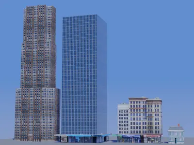 Skyscraper Buildings Low-poly 3D model