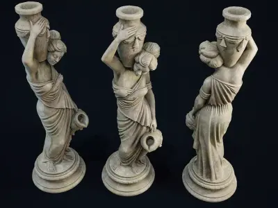 Garden Statue 3 PBR Low-poly 3D model