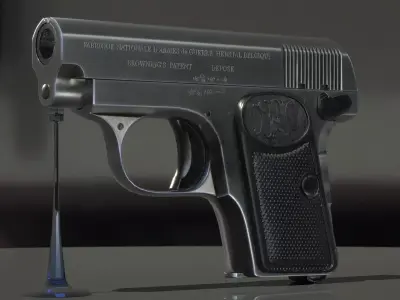 Browning M 1906 pistol Low-poly 3D model Low-poly 3D model
