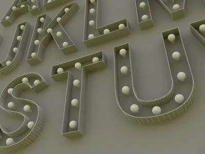 Light Bulbs Alphabet 3D model