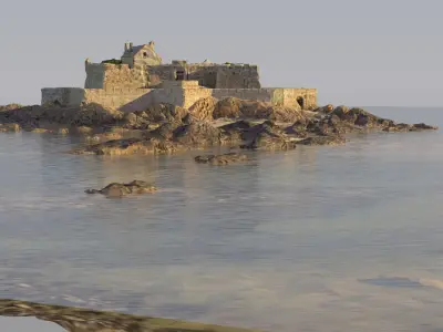 Old castle Low-poly 3D model