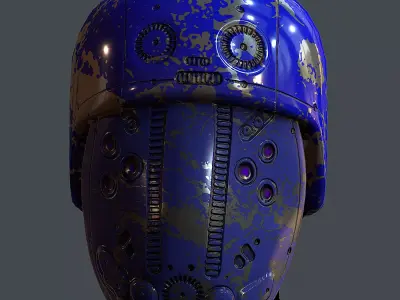 Gas mask helmet 3d model scifi Low-poly Low-poly 3D model Low-poly 3D model