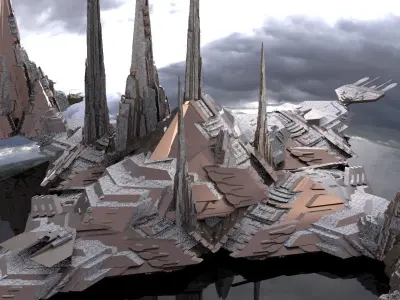 Mothership Colossal Halls Towers  3 3D model