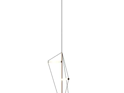 Gold Linear Chandelier 3D model