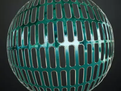 Blueish Transparent Metal Grill Material PBR Seamless Texture